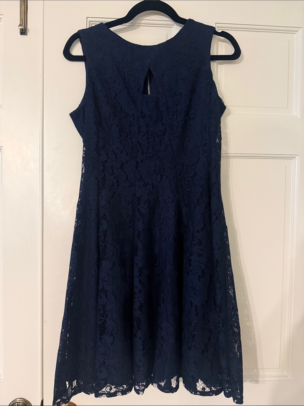 Danny & Nicole Navy Lace Midi Dress